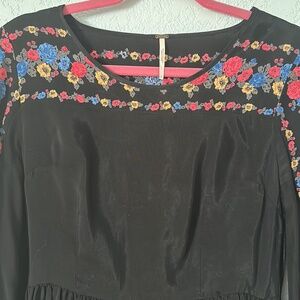 Free People Floral & Black Dress